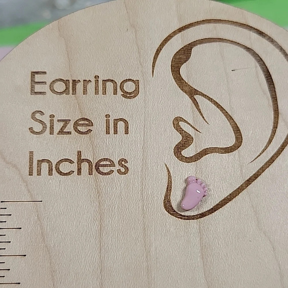 Baby Feet Ceramic Stud Earrings - Picture 3 of 6